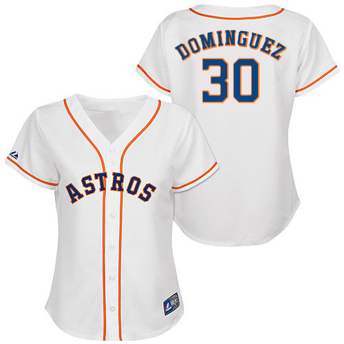 Matt Dominguez #30 mlb Jersey-Houston Astros Women's Authentic Home White Cool Base Baseball Jersey